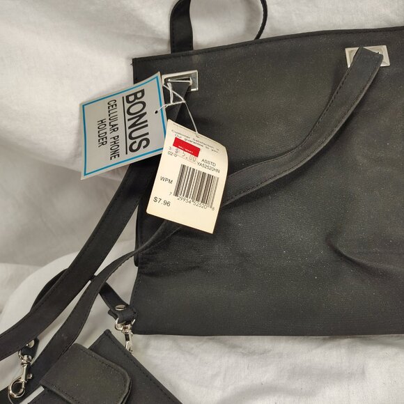 No Boundaries, bag with cellphone holder, black, 9.5" x 8" x 3.5" - Picture 7 of 11